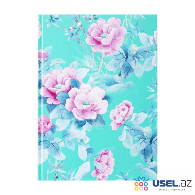 Notepad "Flowers on a mint background"